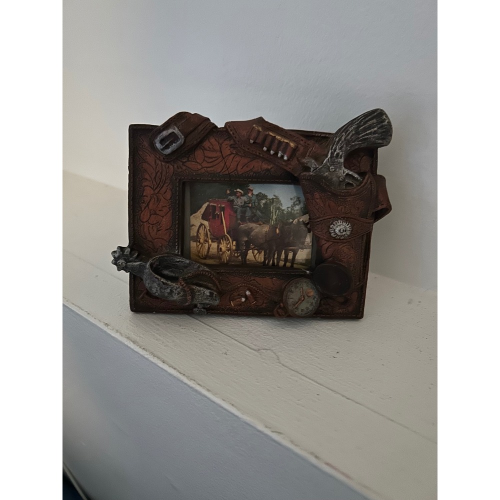 Vintage 1997 Figi Graphics Western Gear 2x3 Resin Cowboy Picture Frame
